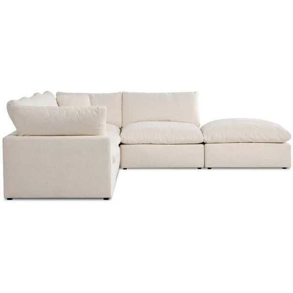 Stevie 4 Piece Sectional w/ Otomana, Nomad Snow